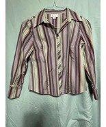 Ann Taylor Loft Petites Women’s Button Down Size 6P Multicolor Stripes R... - $45.84 CAD