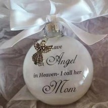 In Heaven Relatives Name Ornament, Keepsake Feather Plastic Ball Christmas Tree  - $9.17