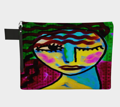 Funky Artistic Abstract Art Canvas Cosmetics Bag Wristlet Clutch Purse H... - $45.00
