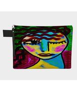 Funky Artistic Abstract Art Canvas Cosmetics Bag Wristlet Clutch Purse H... - £35.39 GBP