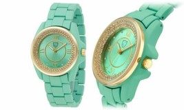 NEW Picard &amp; Cie 9362 Womens Eleanor Collection Mint/Gold Swarovski Watch green - £18.15 GBP