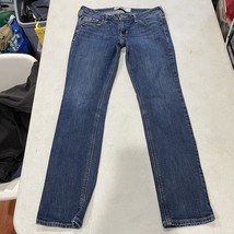 Hollister Jeans Juniors 5S Straight Leg Low Rise Dark Wash Denim Whisker... - $258.16 MXN