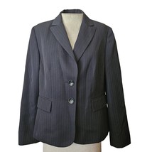 Black Pinstripe Blazer Jacket Size 12 - £19.46 GBP