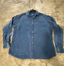 Gherardi Soft  2XL  Blue Mens Button Up Shirt    Made In Italy - $26.79