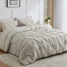 Bedding Sets Full 7 Pieces Bed Set Pintuck Bed In A Bag Full Size Comforter Sets - $59.72