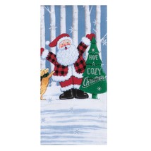 Kay Dee designs kitchen towel dual purpose terry Santa Christmas H6287 dog - $167.21 MXN