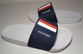 Tommy Hilfiger Size 13 M EASTERN White Blue Slide Sandals New Men&#39;s Shoes - £52.84 GBP