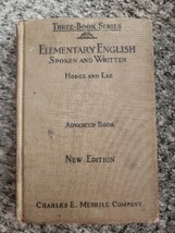 Elementary English Spoken And Written Advanced 1928 Charles Merrill Company - £13.59 GBP