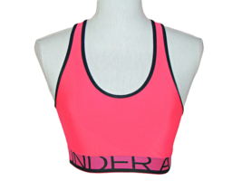 Under Armour HeatGear Racerback Sports Bra Pink Black Large Logo Size Small - £11.56 GBP