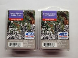 Blue Spruce &amp; Tinsel Better Homes and Gardens 2 Packs Scented Wax Cube M... - £7.87 GBP