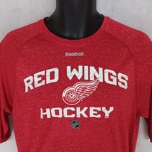 Reebok Detroit Red Wings Hockey T-Shirt Small Red White Center Ice Collection - $18.95