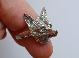 Fox Ring Size 9.5, 10 STERLING SILVER Wildlife Jewelry Forge Hill Sculpture - $81.18