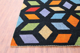 New Stained Glass Optical 5&#39;7&quot;x7&#39;10&quot; ft Hand Knotted Low Pile Woolen Area Rugs - £276.18 GBP