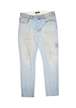 Neuw Ray Tapered Jeans Mens 32 Light Wash Denim Distressed Nieuw Lands T... - $20.51