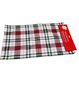 Christmas House Plaid Placemat, 12x18 Inch Oblong, Red/Green - £6.79 GBP