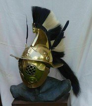 18 Guage Steel Medieval Knight Marmilo Gladiator Helmet With Plume Cosplay Helme - £142.03 GBP