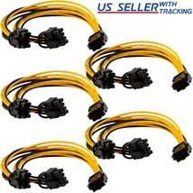(5-Pack) Pci-E 6-Pin To 2X 6+2-Pin Power Sp Cable Pcie Pci Express 5X - £15.70 GBP
