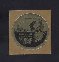 1961 - Kansas Centennial 1861-1961 Cinderella Poster Self-Adhesive Stamp... - $4.89
