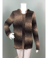 NWT Women&#39;s Michael Stars Zip Up Hoodie Java Space Dye Sweater Sz S Small - £47.32 GBP