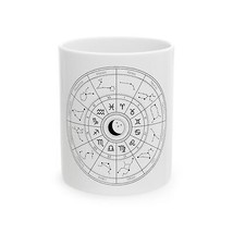 Zodiac Astrology Circle Coffee Mug Horoscope Constellation Wheel 11oz - £9.38 GBP