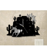 15in W Western Theme Desert Mountain Wall Clock - Running Horse - $104.00