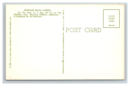 Pompano Beach Florida Hillsboro Lighthouse Sailing Boat Postcard Unposted - £3.84 GBP
