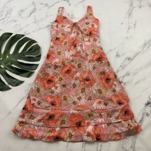 Karin Stevens Womens Vintage Y2k Slip Dress Size 6 Petite Pink Daisy Floral  - £23.35 GBP