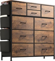 Lulive 10 Drawer Dresser, Chest Of Drawers With Side Pockets And Hooks For The - £82.93 GBP