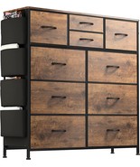 Lulive 10 Drawer Dresser, Chest Of Drawers With Side Pockets And Hooks F... - £81.80 GBP