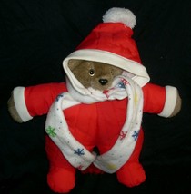 12&quot; VINTAGE 1987 HEARTLINE CHRISTMAS TEDDY BEAR TOY STUFFED ANIMAL PLUSH... - $33.25