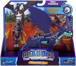 Dreamworks Dragons The Nine Realms Tom &amp; Thunder Adventure Set Glow in the Dark - $99.88