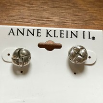 Estate Anne Klein II Small Silvertone Knot Post Earrings for Pierced Ears – 3/8t - £6.86 GBP