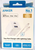 Anker - Wall Charger (32W, 2-Port) with 6 ft USB-C to Apple MFi-Certified - £13.83 GBP