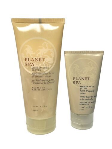 Avon Planet Spa African Shea Butter Hand & Cuticle Crème & Bath Wash ~ Lot Of 2 - $15.99