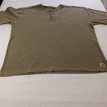Carhartt Textured Knit T-Shirt Mens 2XL Long Sleeve Henley Cotton Brown K200 LDN image 8