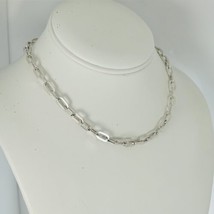 15.75"  Tiffany & Co Oval Flat Link Chain Necklace in Sterling Silver AUTHENTIC - $498.00