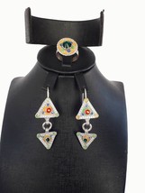 Handmade Berber Tuareg Earrings and Ring, Tribal Earrings, Ethnic Ring, - $170.00