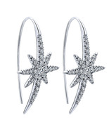 1.40ct Diamond 14k White Gold Star Drop Wedding Earrings - £1,220.01 GBP