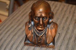 Ben Franklin Life Insurance Company Statue Bronze Color Bank NO KEY - $29.99