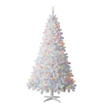 Pre-lit Christmas 7&#39; White Tree 60&quot; diameter 650 incandescent MULTI Colo... - £123.84 GBP