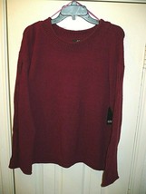 a.n.a. Women&#39;s Boat Neck Long Sleeve Pullover Sweater Size Medium Black Cherry - $17.79
