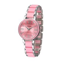 TIME100 Women Round Imitation Ceramics Diamond Waterproof Quartz Watch for Girls - £32.83 GBP