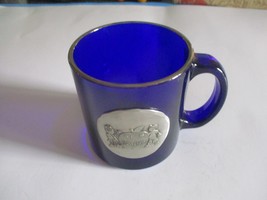 Cobalt Blue Pewter TEACH Medallion Mug Wendell August Forge Christmas Co... - $183.30 MXN