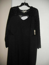 Derek Heart Plus Black long sleeve lace mock neck polyester sheath dress 3X 039 - £11.80 GBP