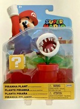 New Jakks 40825 World Of Nintendo 4&quot; Piranha Plant W/QUESTION Block Mini-Figure - £29.28 GBP