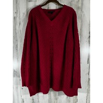 Lane Bryant Chenille Sweater Size 18 20 Fuchsia Raspberry Pink Chunky Vn... - £15.22 GBP