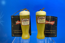 2-PACK ~3&quot; Kurt Adler Ice Cold~GLASS OF BUDWEISER BEER~Christmas Ornaments - £7.45 GBP