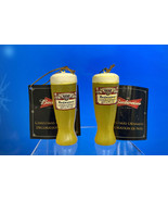 2-PACK ~3" Kurt Adler Ice Cold~GLASS OF BUDWEISER BEER~Christmas Ornaments - £7.42 GBP