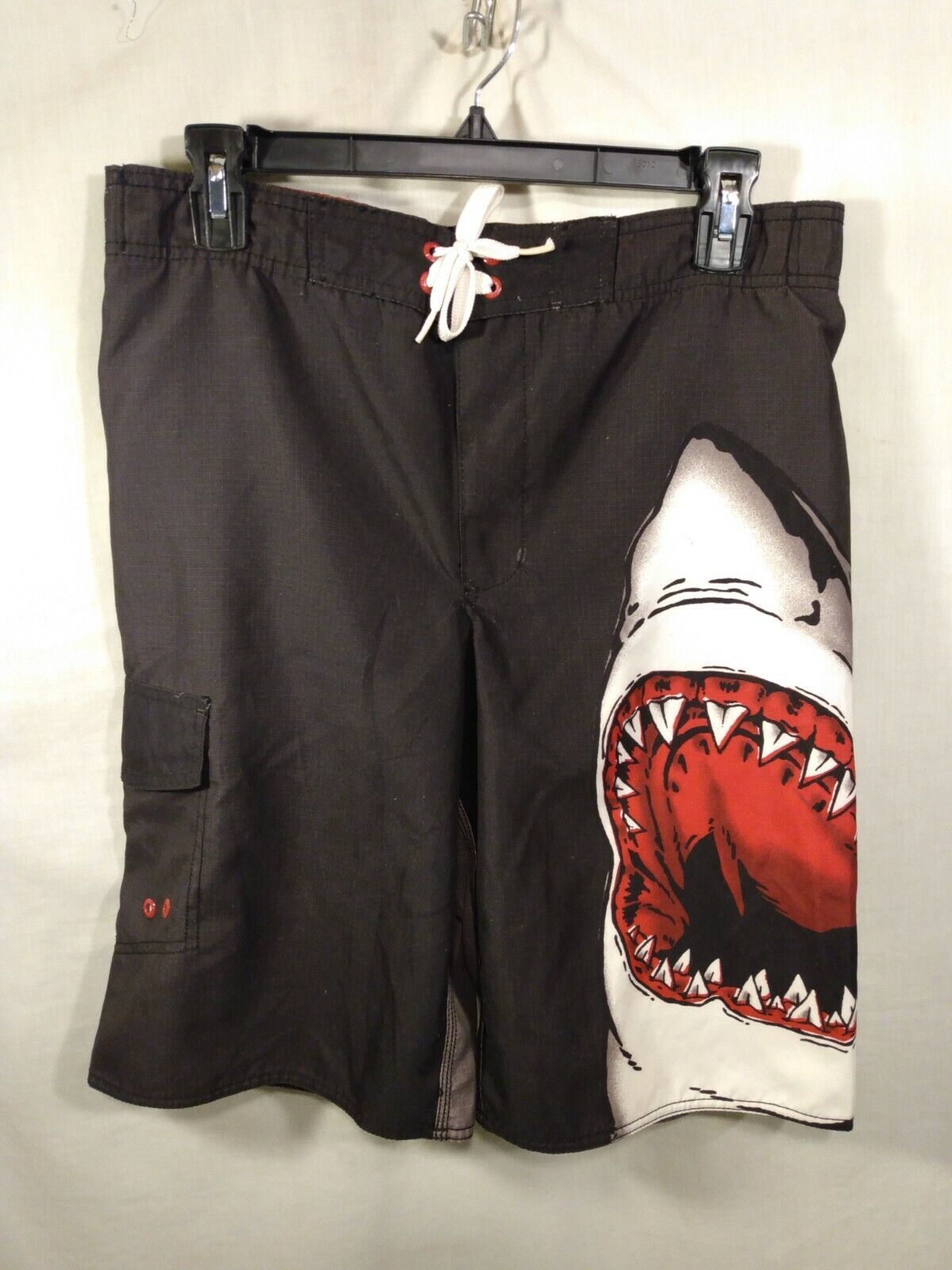OLD Navy BOY’S Black  Shark Elastic Waist XL Swim Shorts Trunks  - $19.93