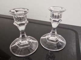 Libbey Glass 4-inch Candlestick Holders (pair)  - £7.92 GBP